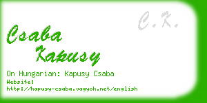 csaba kapusy business card